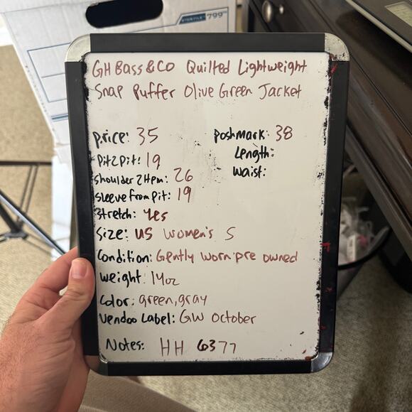 GH Bass & Co Quilted Lightweight Snap Puffer Olive Green Jacket US Women's S - Picture 6 of 6